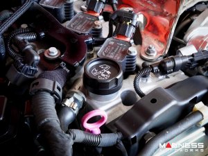 FIAT 124 Oil Cap - CFP - Black Anodized Billet - w/ Scorpion Logo